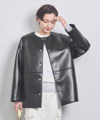 UNITED ARROWS/フェイクレザー ノーカラー ミドル コート/505831299