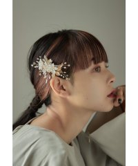 niana/niana ニアナ フラワーモチーフヘアクリップ ヘアアクセサリー 葉っぱ リーフ ビジュー ビーズ ヘアピン ヘッドドレス ゴールド シルバー パーティー 結/505842682