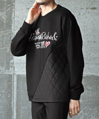 LUXSTYLE/Hollywood rich.&(ハリウッドリッチ)裏毛中綿キルト刺繍トレーナー/トレーナー メンズ スウェット キルティング 中綿 刺繍 ロゴ/505843267