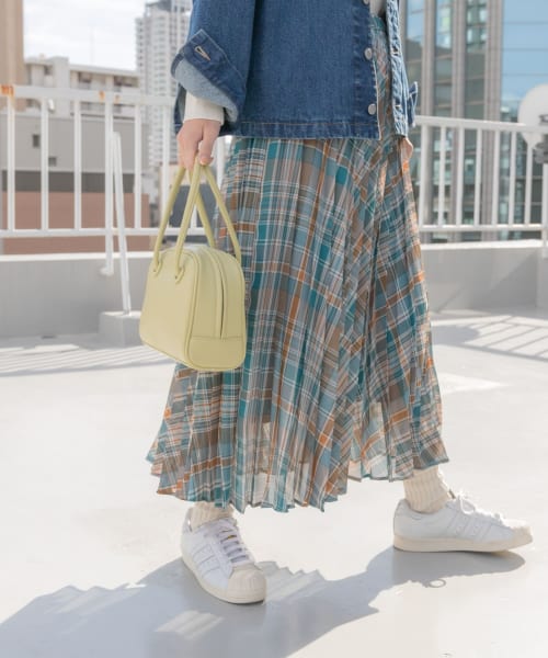 極美品★HERMES★アコーディオンプリーツ★ウエストゴム★スカート バックサテンボリュームスカート(その他のスカート) | MICHEL
