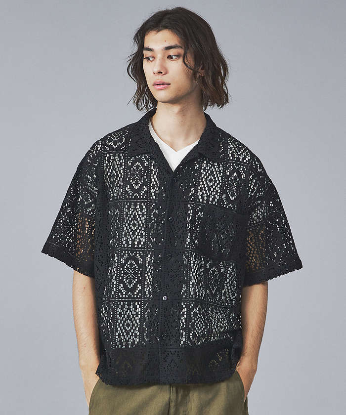 再再値下げ（新品）sunauna 半袖黒ニット（シフォンにフロッキー