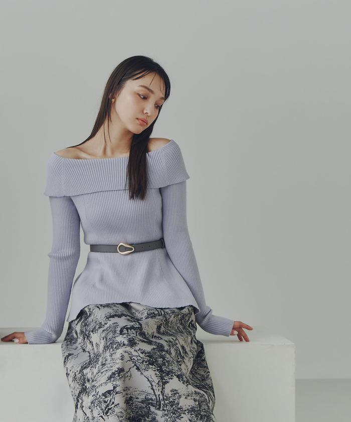 セール 50%OFF】オフショルペプラムニット(505842595