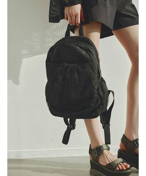 emmi atelier】eco メッシュミニギャザーボディーバックパック