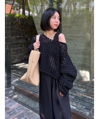 emmi atelier/【emmi atelier】クロップドメッシュニット/505845870