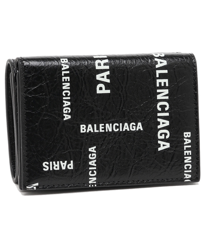 バレンシアガ 三つ折り財布 ブラック ホワイト メンズ BALENCIAGA