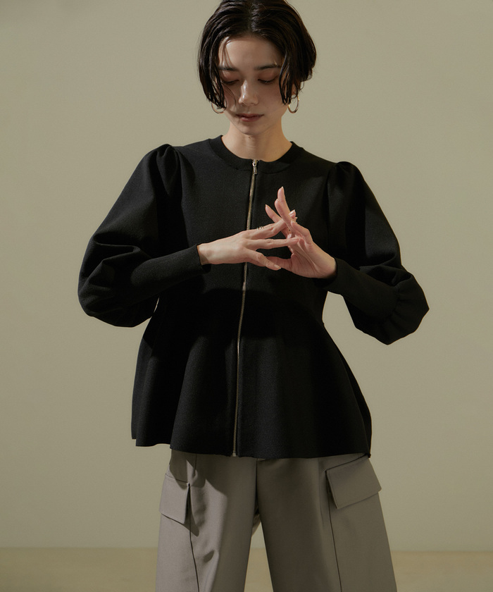 値下げ！新品★サロン アダムエロペ ジップペプラムカーディガン 楽天市場】【WEB限定】ジップペプラムカーディガン【洗える