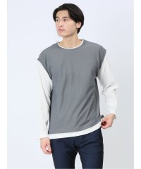 TAKA-Q/さまになる フェイクレイヤード クルーネック長袖Tシャツ メンズ Tシャツ カットソー カジュアル インナー ビジネス ギフト プレゼント/505847458