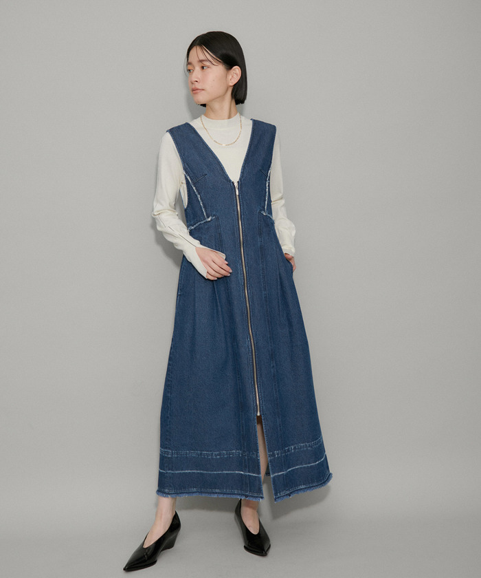 WEB限定】ジップアップデニムワンピース(505847688) | アダム エ WEB限定】ジップアップデニムワンピース(505847688) | アダム エ
