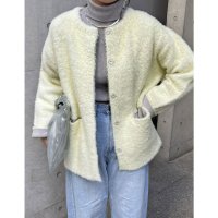 Re:EDIT/リエディ Re:EDIT ラメ配色ノーカラーニットコート/505847988