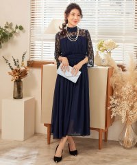 DRESS+/ドレスプラス DRESS+ パーティードレス ワンピース レース切替 ロング丈/505850057