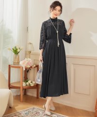DRESS+/ドレスプラス DRESS+ パーティードレス ワンピース レース切替 ロング丈/505850057