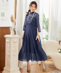 DRESS+/ドレスプラス DRESS+ パーティードレス ワンピース レース切替 ロング丈/505850057