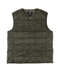 TAION/ TAION タイオン インナーダウン ベスト アウター メンズ ベーシック Vネックボタン 防寒 V NECK BUTTON DOWN VEST ブラック グ/505850434