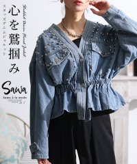 Sawa a la mode/ヴィンテージな甘辛スタイルスタッズデニムジャケット/505850516