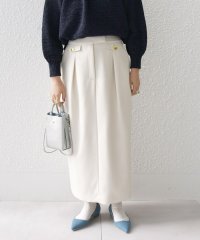 SHIPS any WOMEN/SHIPS any:〈洗濯機可能〉ダブルクロス Iライン タック スカート［NAVY BLUE］/505851076