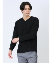 m.f.editorial/メランジダブルフェイス Vネック長袖Tシャツ メンズ Tシャツ カットソー カジュアル インナー ビジネス ギフト プレゼント/505851417