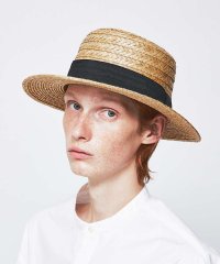 ABAHOUSE/【RUBEN/ルーベン】NATURAL BOWTER HAT/カンカン帽/505818736