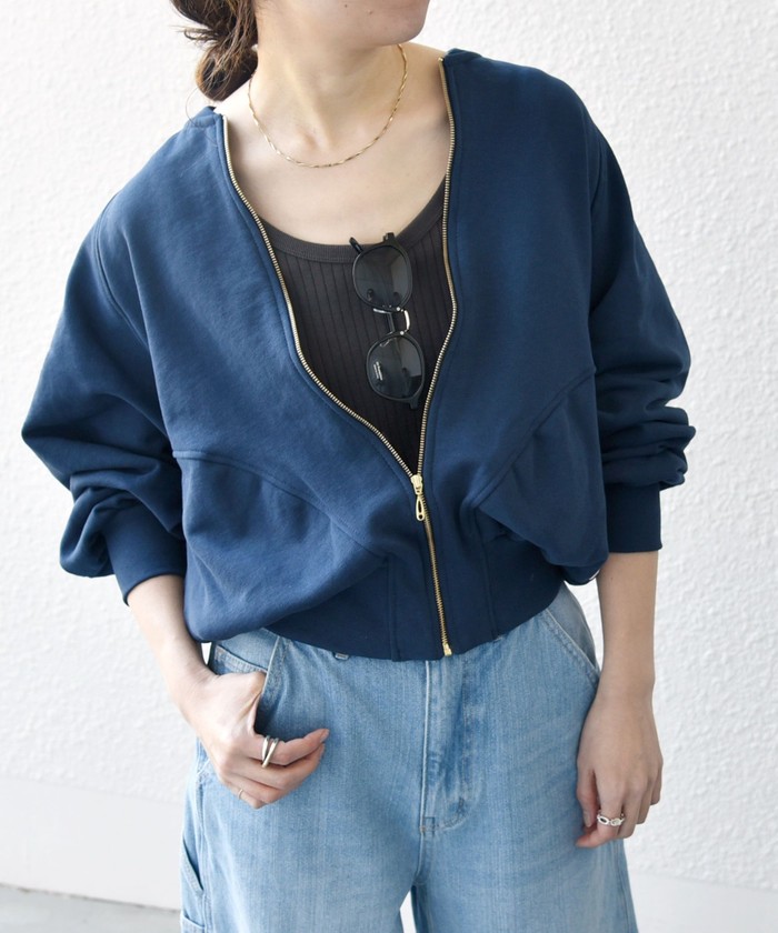 【美品】ELISAエリザ ニット素材のジップアップブルゾン ジャケット ハロッズ 襟付スクエアリブニットトップス ｜ LIZ LISA（リズリサ）公式