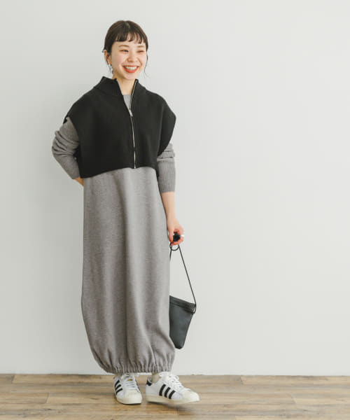 ポケットショートニットワンピース zara ザラ - メルカリ