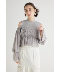 rienda/ペプラムチュールコンビKnit TOP/505856788