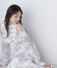 NATURAL BEAUTY BASIC/シアープリントカシュクールワンピース/505856835