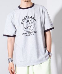 GLOSTER/【Champion/チャンピオン】プリント リンガーTシャツ ダメージ加工 ロゴ/505827344