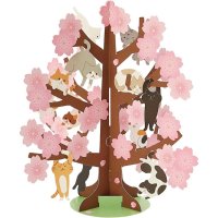 cinemacollection/グリーティングカード ハル JSC24－4 立体カード 春　桜の木にネコ サンリオ お祝い プレゼント メッセージカード かわいい グッズ /505856145