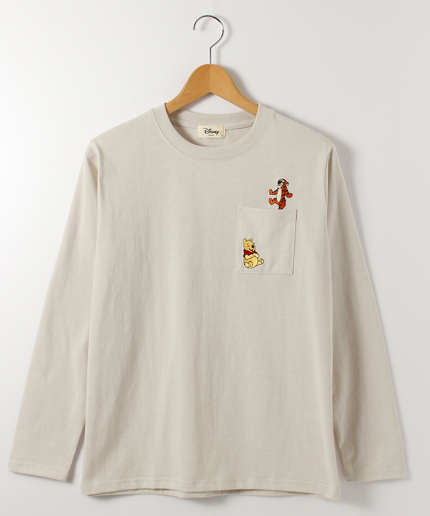 DISNEY/ディズニー】天竺ポケ付き長袖Tシャツ ミッキー/ミニー