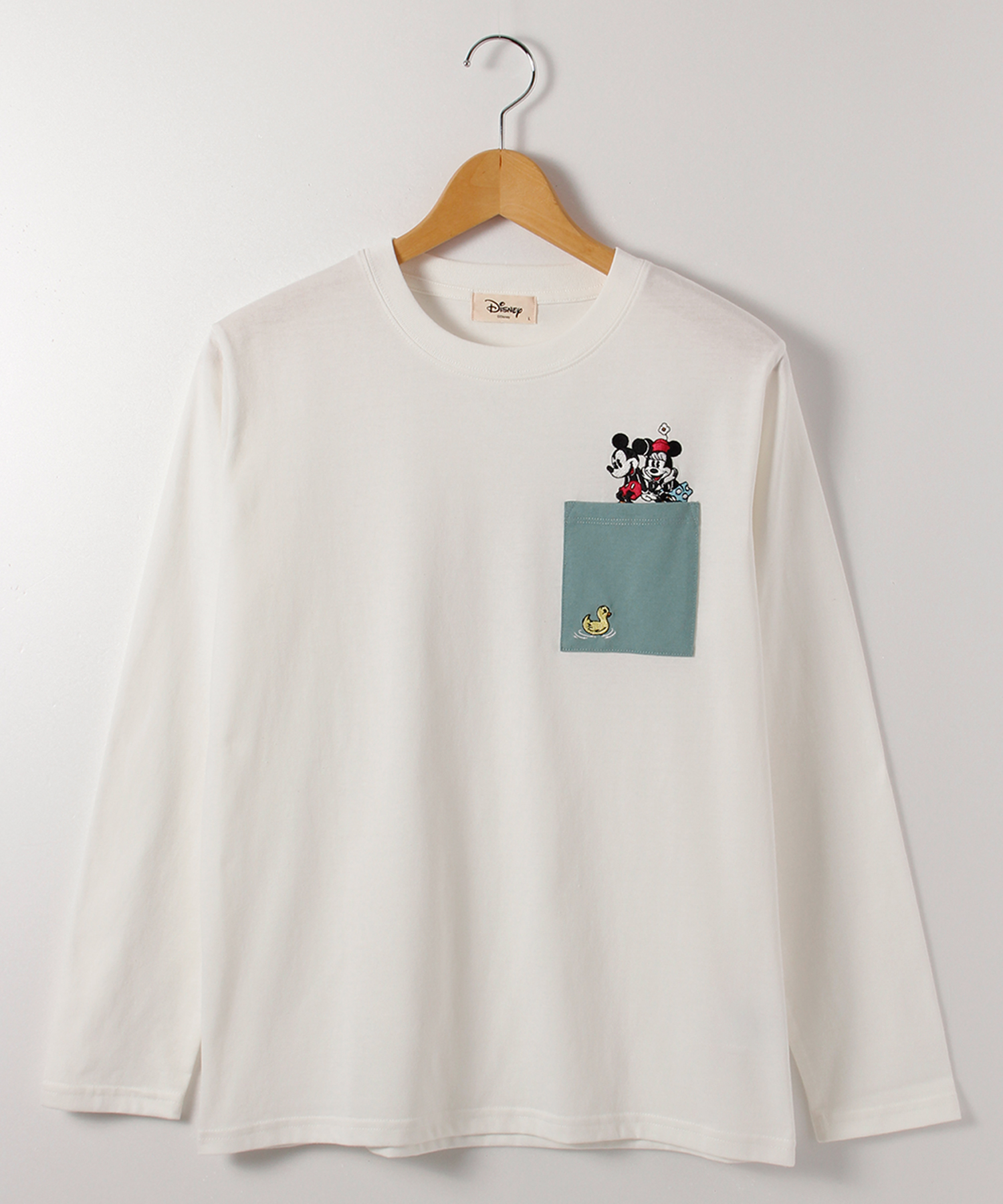 DISNEY/ディズニー】天竺ポケ付き長袖Tシャツ ミッキー/ミニー DISNEY/ディズニー】天竺ポケ付き長袖Tシャツ ミッキー/ミニー