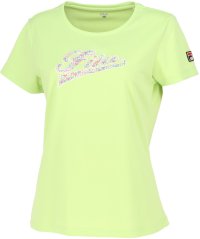 FILA（ZETT Ladies）/【テニス】ミックスニットプリント アップリケロゴ クルーネックTシャツ レディース/505856452