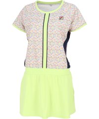 FILA（ZETT Ladies）/【テニス】ミックスニットプリント ラウンドネック 切替ワンピース レディース/505856455