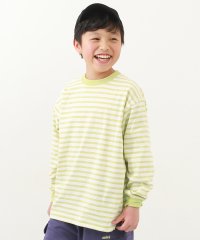 devirock/ボーダー ビッグシルエット 袖リブ 長袖Tシャツ 子供服 キッズ ベビー 男の子 女の子 トップス 長袖Tシャツ ロンT 綿100% 親子リンク 親子コーデ リ/505858209