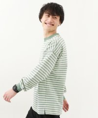 devirock/ボーダー ビッグシルエット 袖リブ 大人 長袖Tシャツ 子供服 キッズ 男の子 女の子 トップス 長袖Tシャツ ロンT /505858418