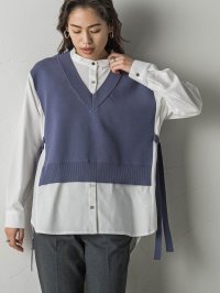 MAYSON GREY/ニットベストレイヤード風プルオーバー≪手洗い可能≫/505859012