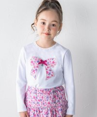 BeBe/【お揃い】リボンパッチワーク長袖Tシャツ(90~150cm)/505852551