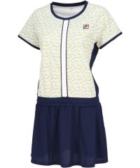 FILA（ZETT Ladies）/【テニス】ミックスニットプリント ラウンドネック 切替ワンピース レディース/505856455