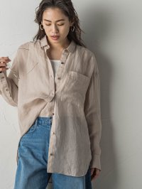 MAYSON GREY/麻刺繍ワンポイントシャツ≪洗濯機で洗える≫/505858996