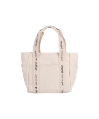 Ungrid/ アングリッド Ungrid トートバッグ キャンパス ミニ レディース ロゴテープ MINI TOTE BAG ブラック アイボリー 黒 53130B/505850445