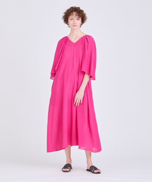 セール 50%OFF】コットンビスコースブレンドケープワンピース 