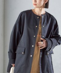 SHIPS WOMEN/〈撥水加工/手洗い可能〉綿 ナイロン ギャバ ノーカラー ミディ コート 24SS ◇/505863443