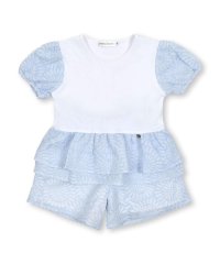 BeBe Petits Pois Vert/立体ジャガード切り替えTシャツ+パンツセット(95~150cm)/505869626