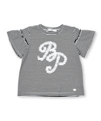 BeBe Petits Pois Vert/ボーダーフリルロゴTシャツ(95~150cm)/505869640