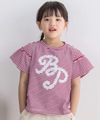 BeBe Petits Pois Vert/ボーダーフリルロゴTシャツ(95~150cm)/505869640