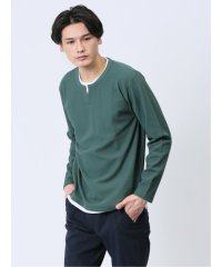 m.f.editorial/ドライワッフル フェイクヘンリーネック長袖Tシャツ メンズ Tシャツ カットソー カジュアル インナー ビジネス ギフト プレゼント/505869963