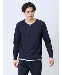 m.f.editorial/ドライワッフル フェイクヘンリーネック長袖Tシャツ メンズ Tシャツ カットソー カジュアル インナー ビジネス ギフト プレゼント/505869963