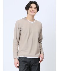 m.f.editorial/エムエフエディトリアル m.f.editorial 畦ニットソー フェイクVネック長袖Tシャツ メンズ Tシャツ カットソー カジュアル インナー ビジネス ギ/505869964