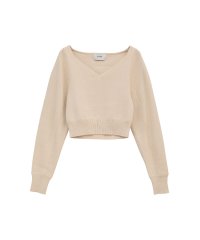 CLANE/V NECK SHORT KNIT TOPS/505862320