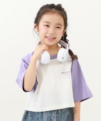 devirock/クロップド丈 7分袖ラグランTシャツ 子供服 キッズ 女の子 トップス 長袖Tシャツ ロンT /505870849