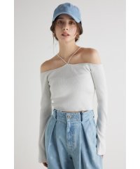 rienda/スリットSLVオフショルダーknit TOP/505872517