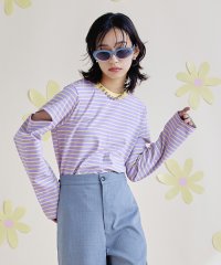 miette/スリットスリーブボーダーロンT/505873388